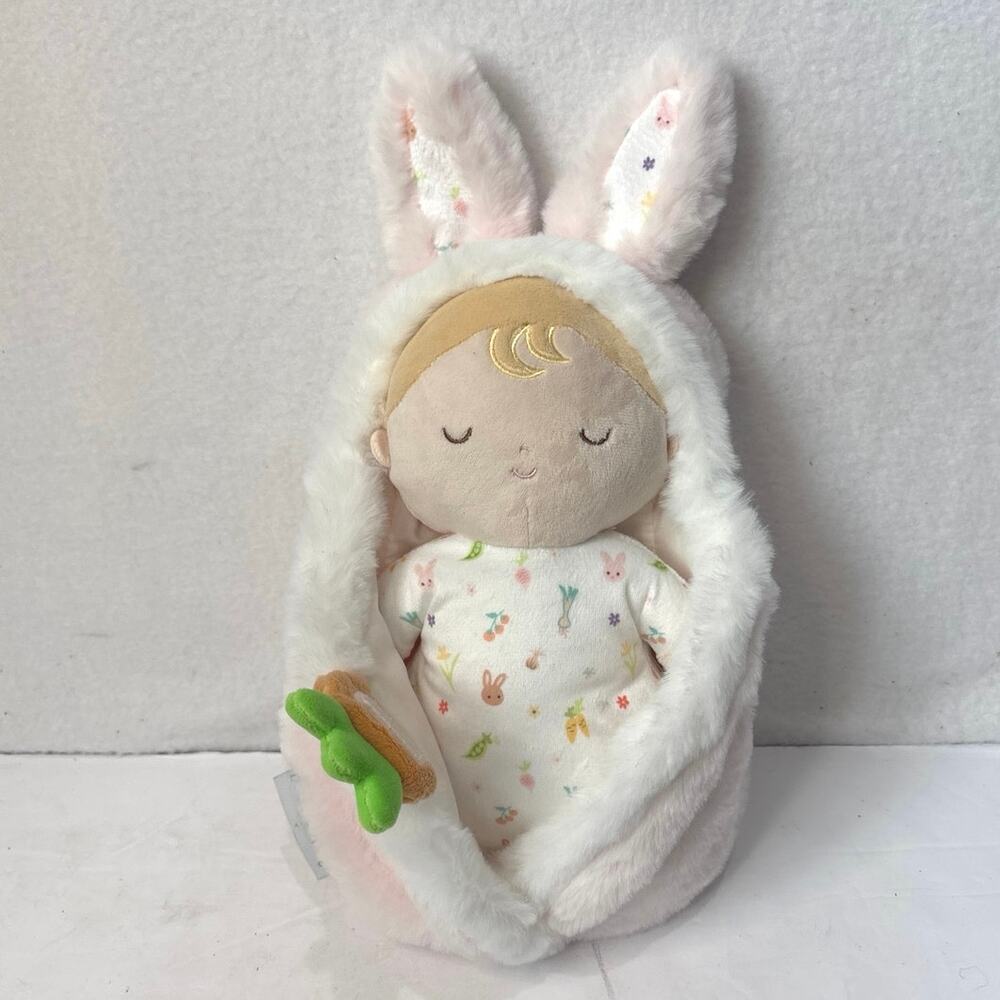 Douglas Bunny Hug Doll Plush Garden Baby Pink Swaddle Soft Fluffy Rabbit Girl